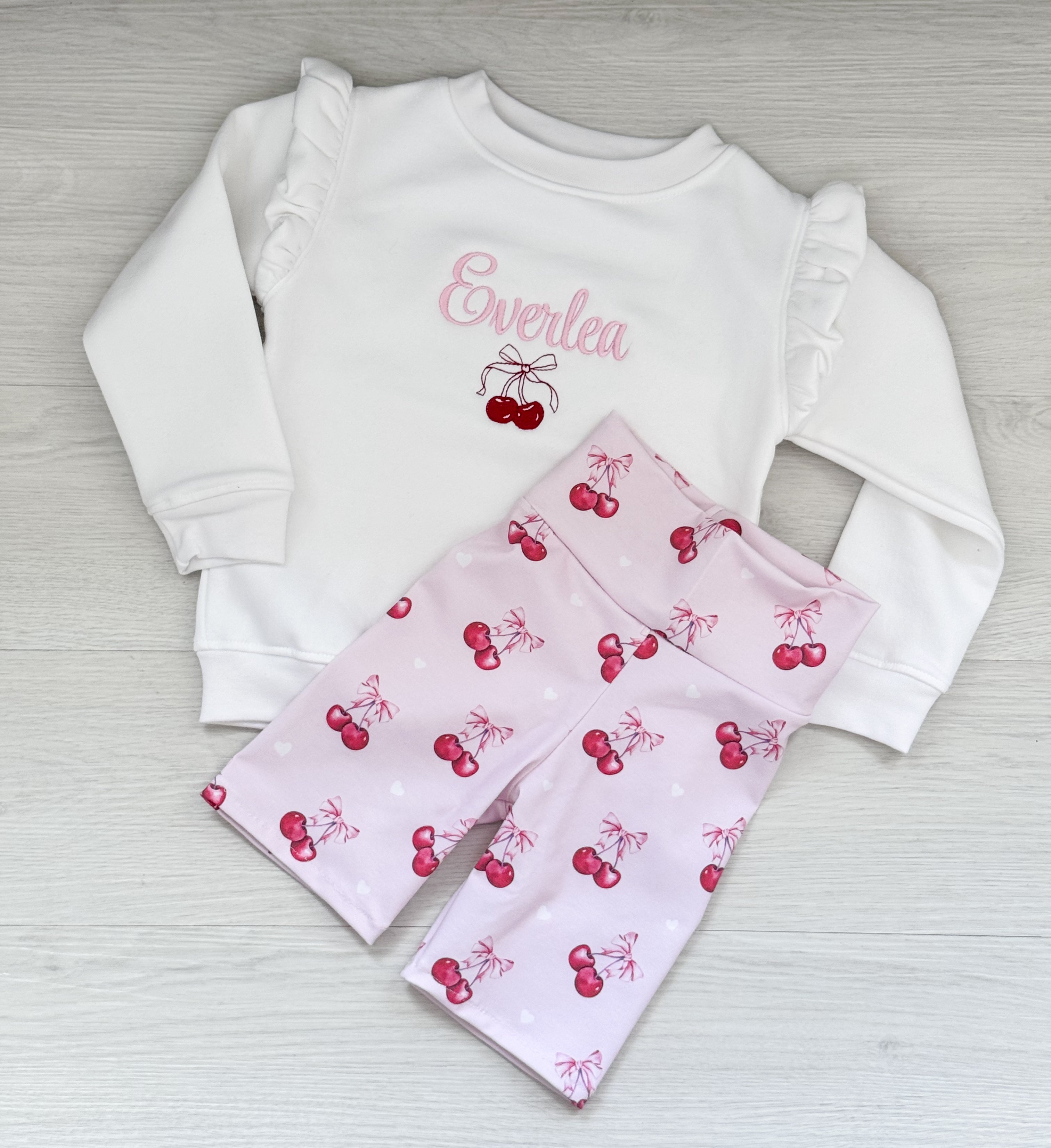 SET Cherry Bow cycling shorts set