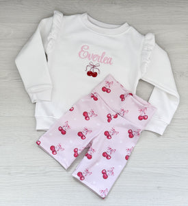 SET Cherry Bow cycling shorts set