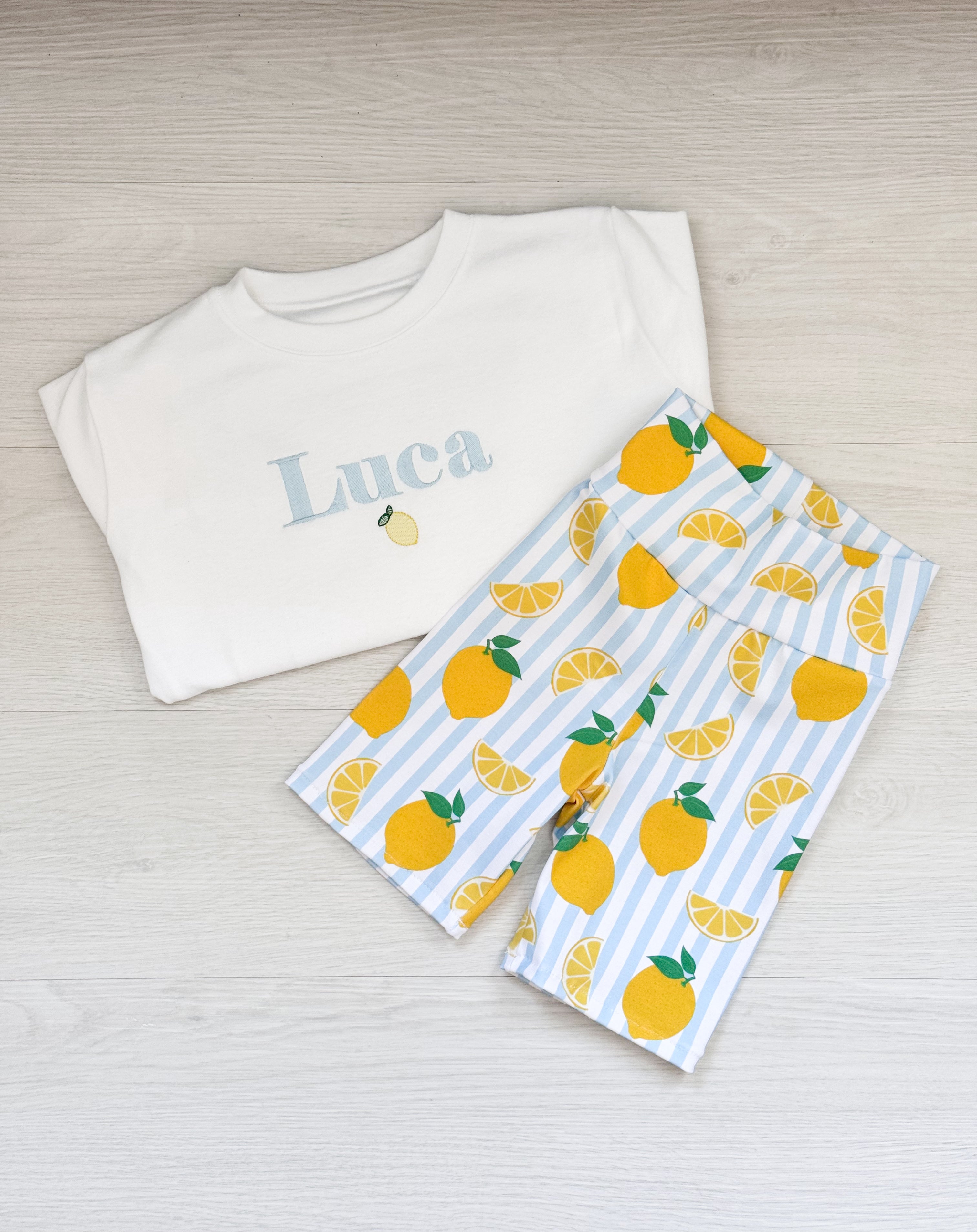 SET boys lemons cycling shorts set