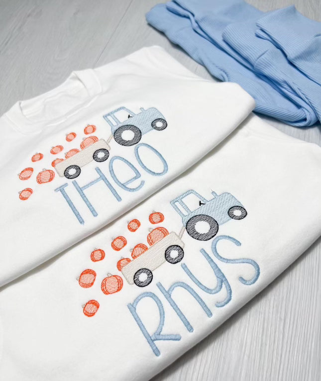 Pumpkin tractor Sweatshirt ONLY