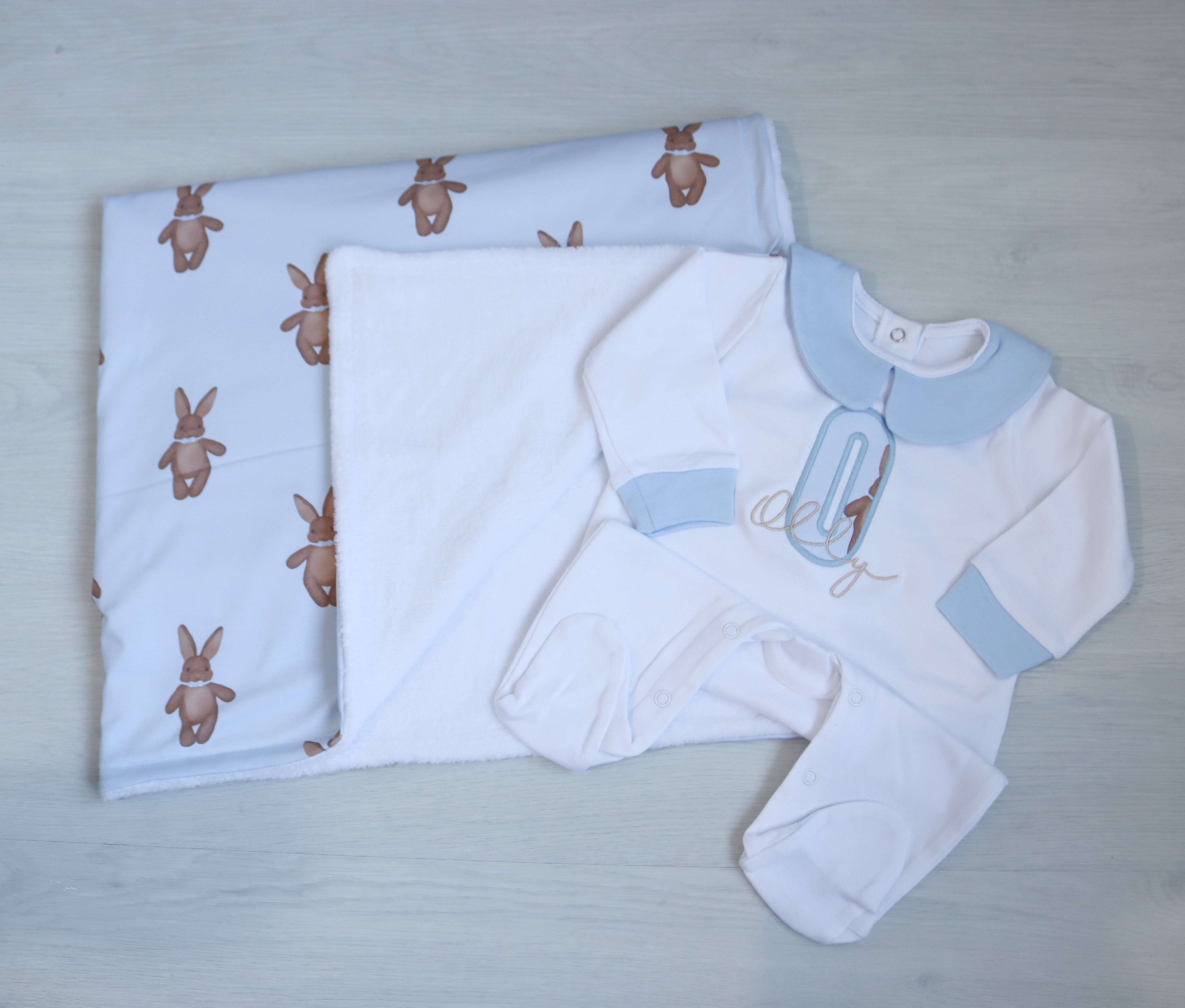 Blanket and baby grow set