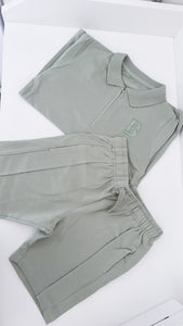 Quarter zip shorts set