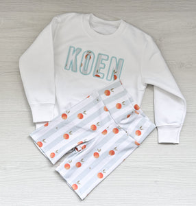 SET Boys oranges cycling shorts set