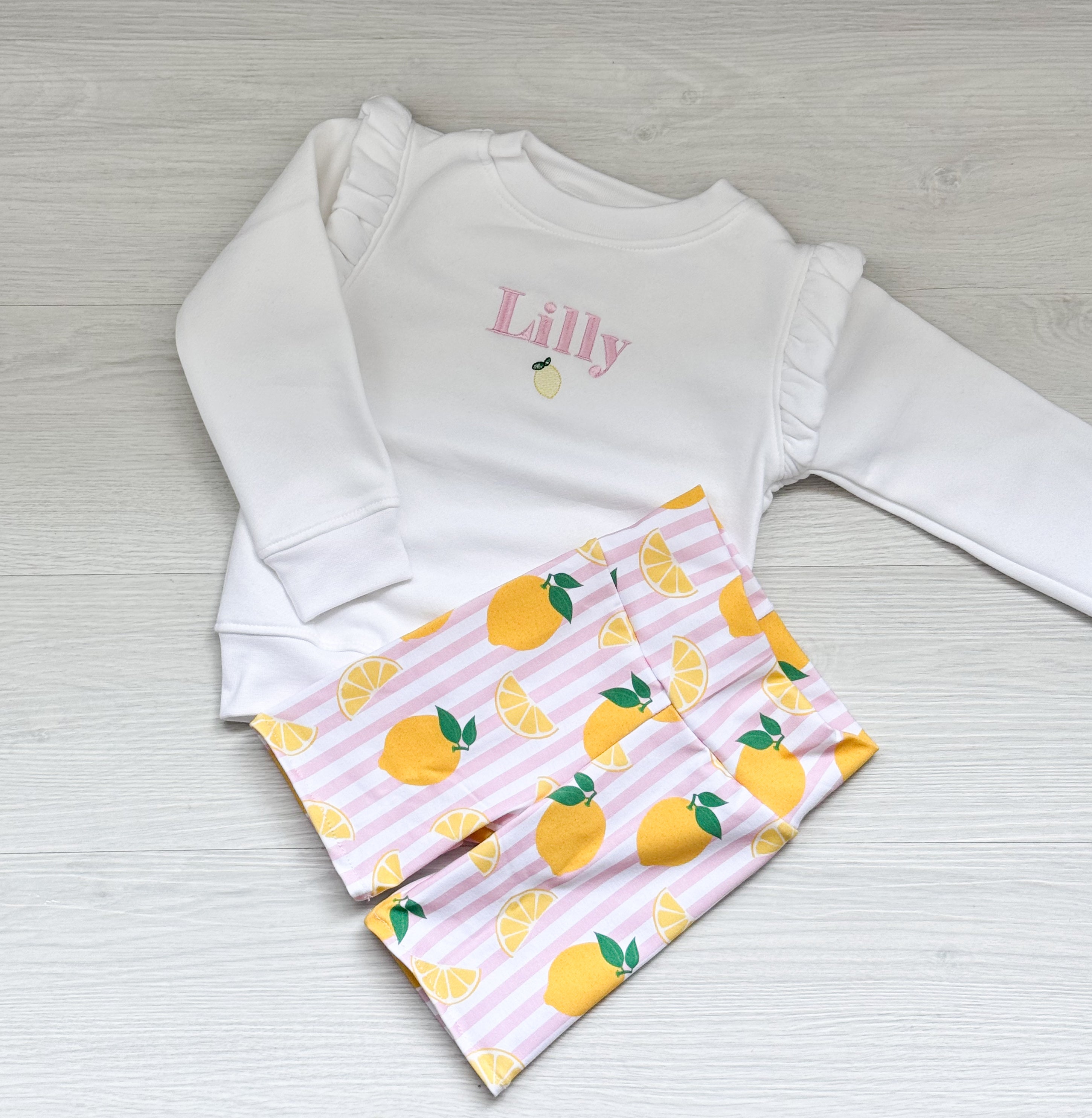 SET girls lemons cycling shorts set