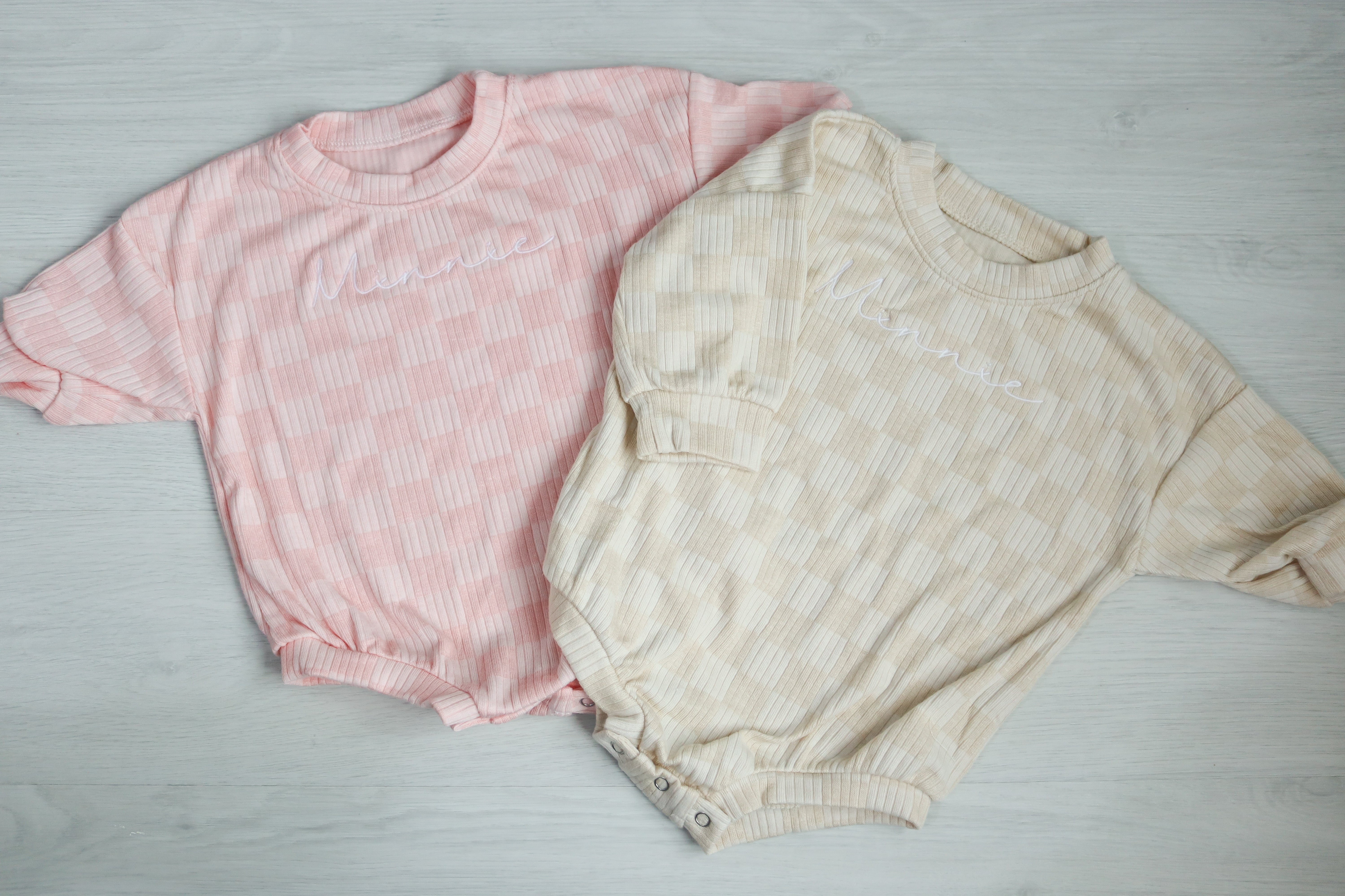 Checkered soft cotton romper