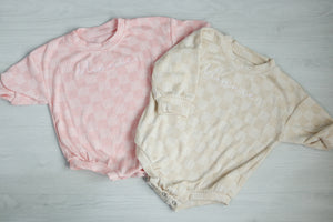 Checkered soft cotton romper
