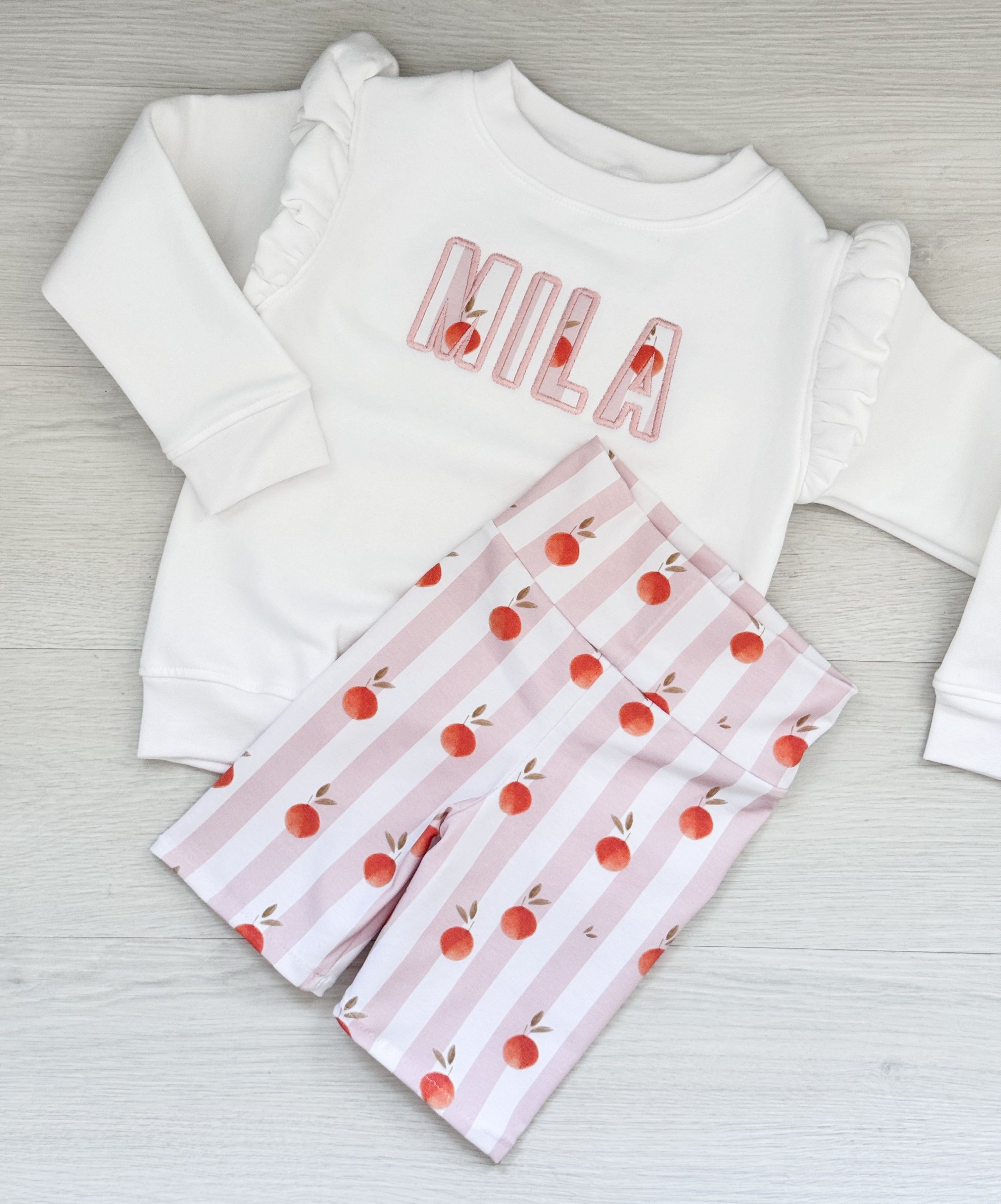 SET girls oranges cycling shorts set