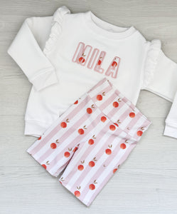 SET girls oranges cycling shorts set