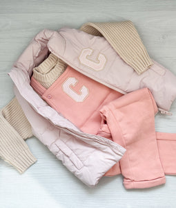 Gilet, dungs and knit jumper set
