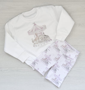 SET girls carousel cycling shorts set
