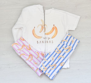 SET BLUE Bananas cycling shorts set