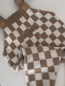 Check Knitted Romper