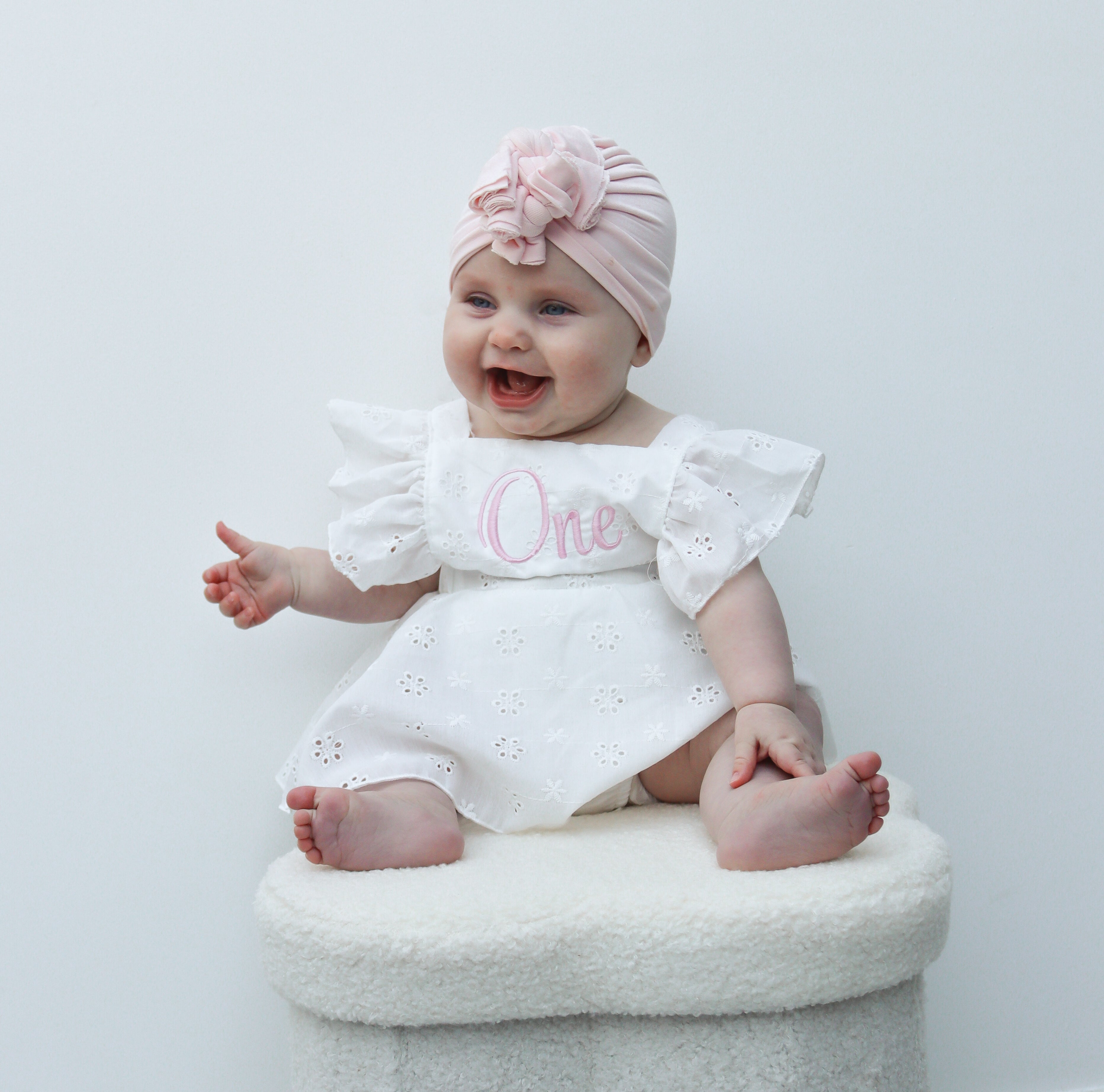 White embroidery anglaise romper