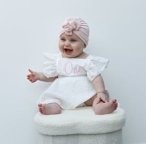 White embroidery anglaise romper