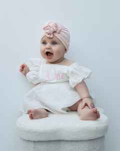 White embroidery anglaise romper