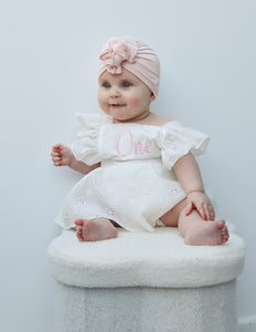 White embroidery anglaise romper