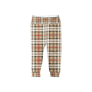 Beige Check Leggings